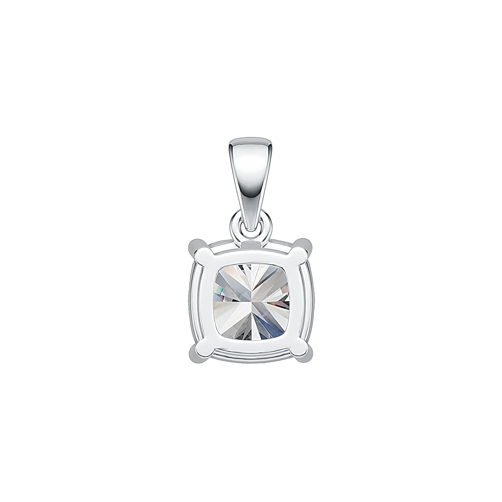 Sterling Silver Semi Mount Pendant Setting Cushion CU 8X8mm DHJ