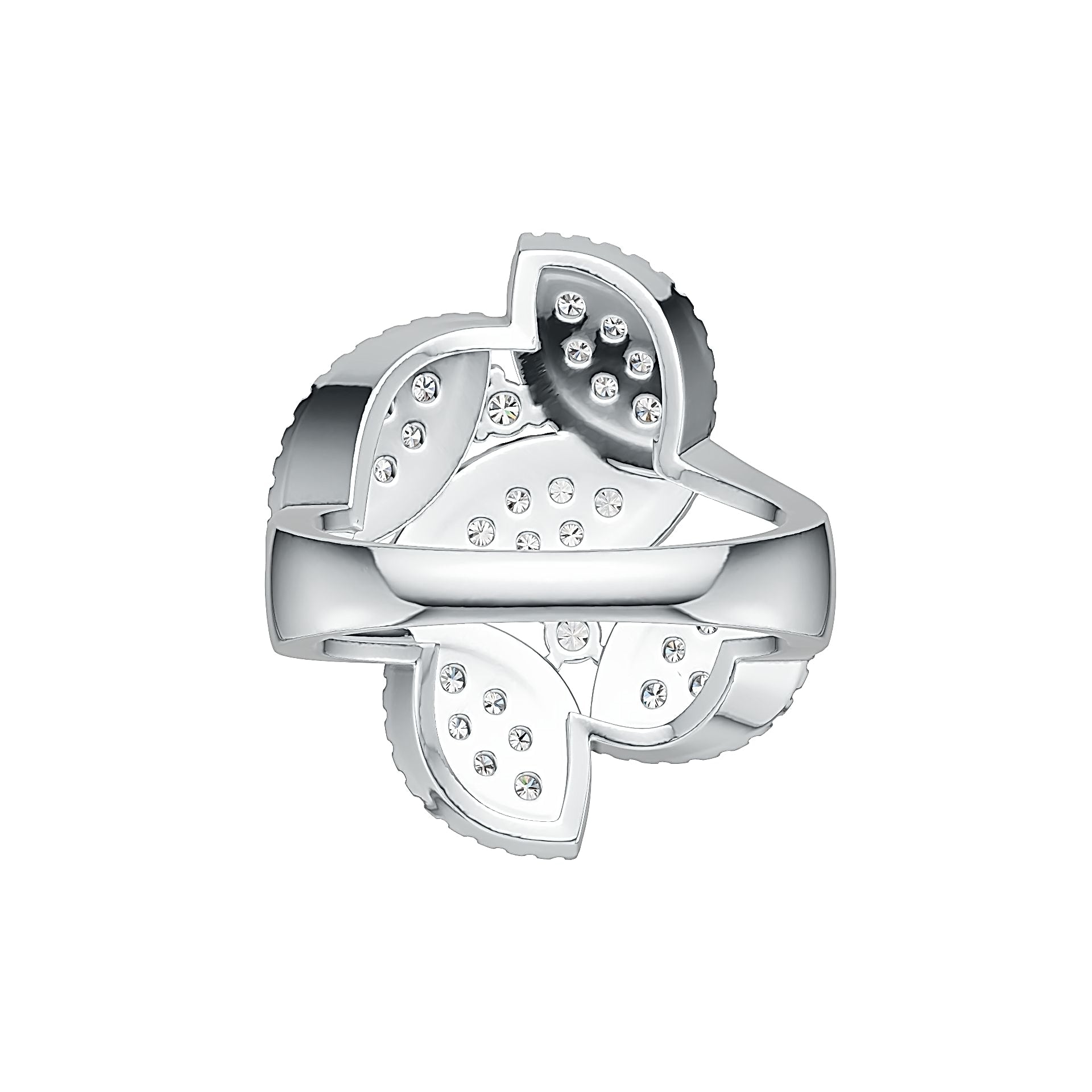 Sterling Silver Ring 5 Leaves Theme with White Topaz or Moissanite DHJ