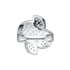 Sterling Silver Ring 5 Leaves Theme with White Topaz or Moissanite DHJ