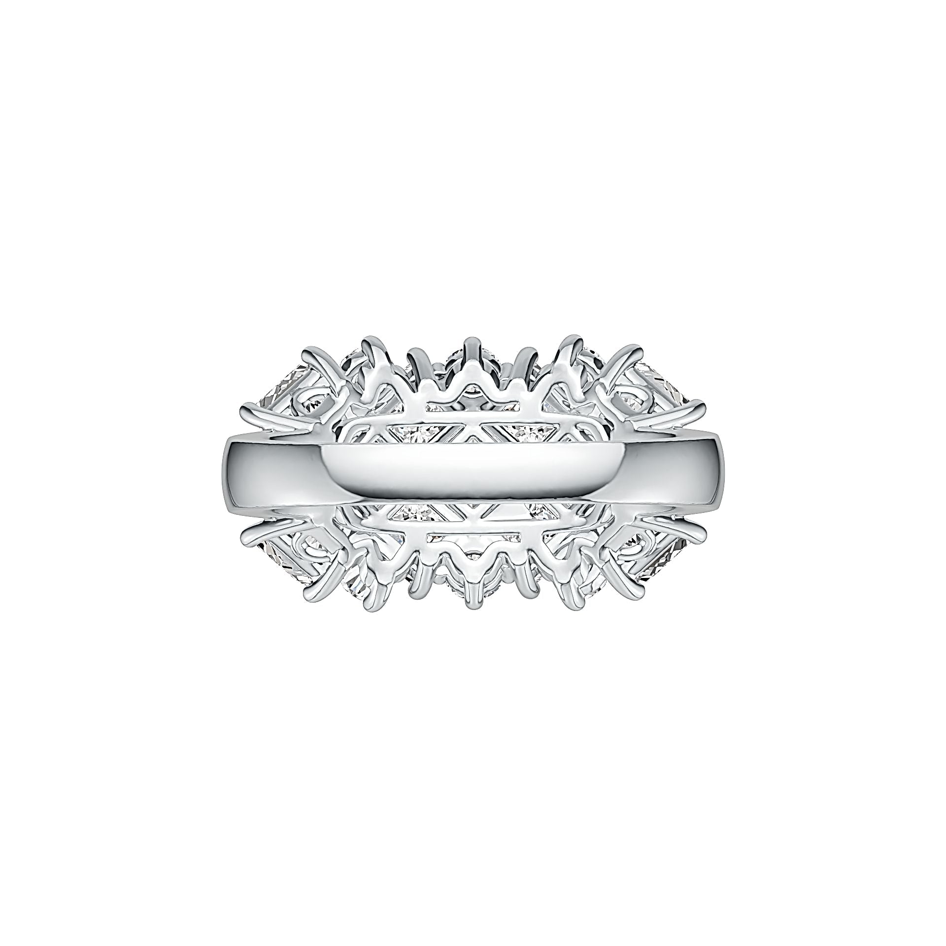 14K Gold Semi Mount Ring Setting Princess SQ 4X4mm Diamond Accent DHJ