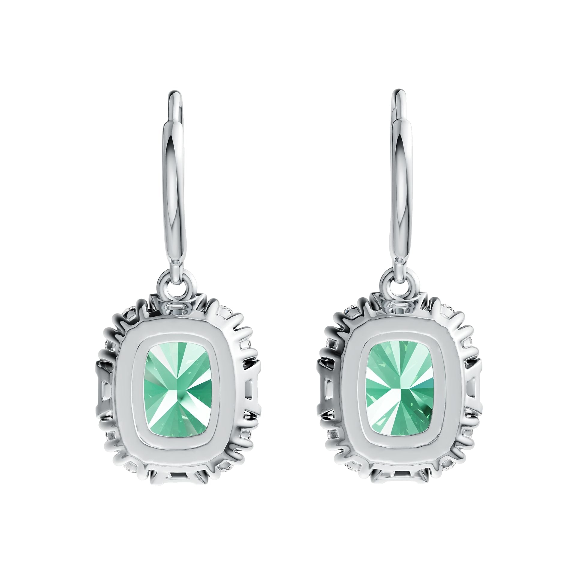 Sterling Silver Semi Mount Earrings Setting Cushion CU 10X8mm DHJ