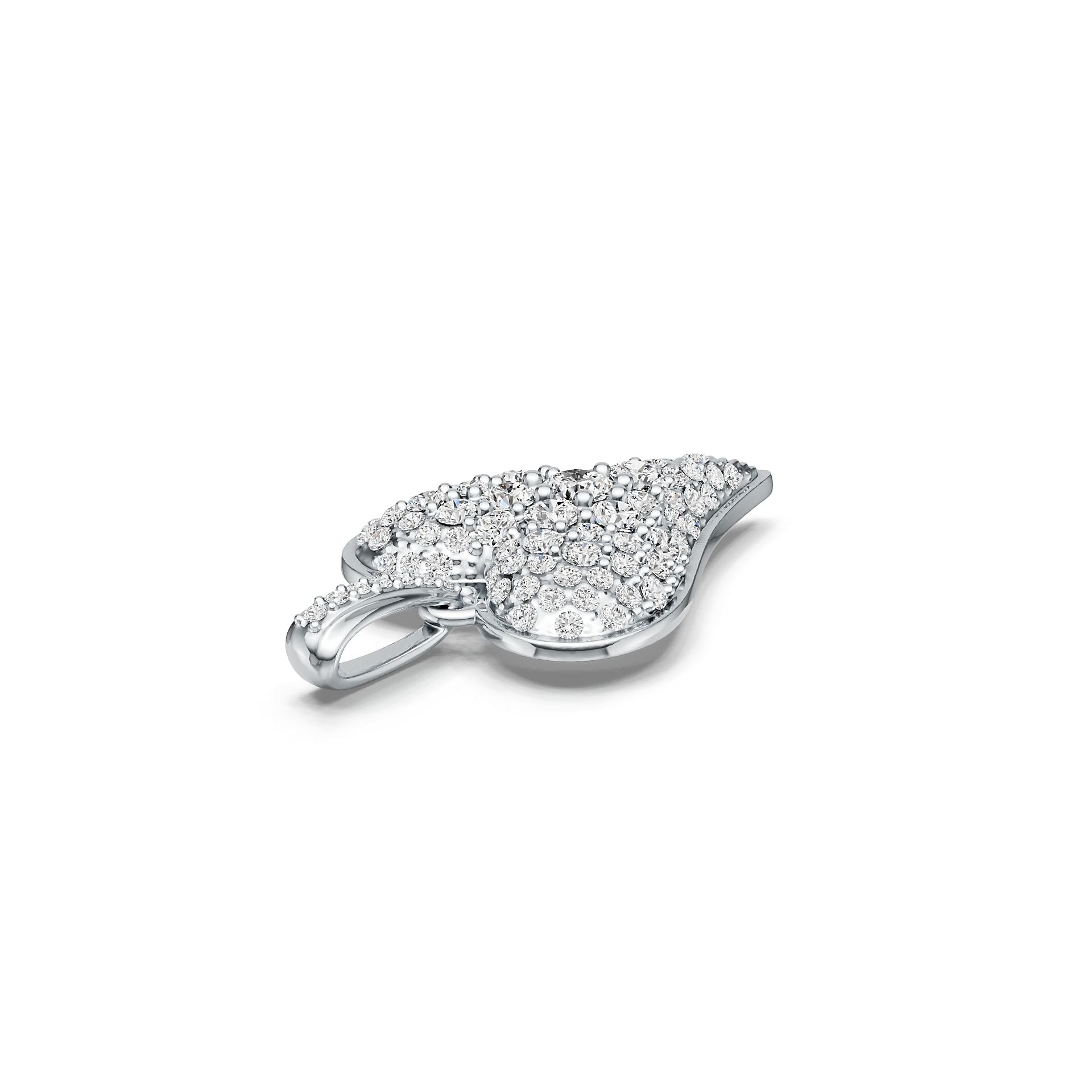 14K Gold Pendant with White Topaz or Moissanite Heart Theme Diamond Accent DHJ