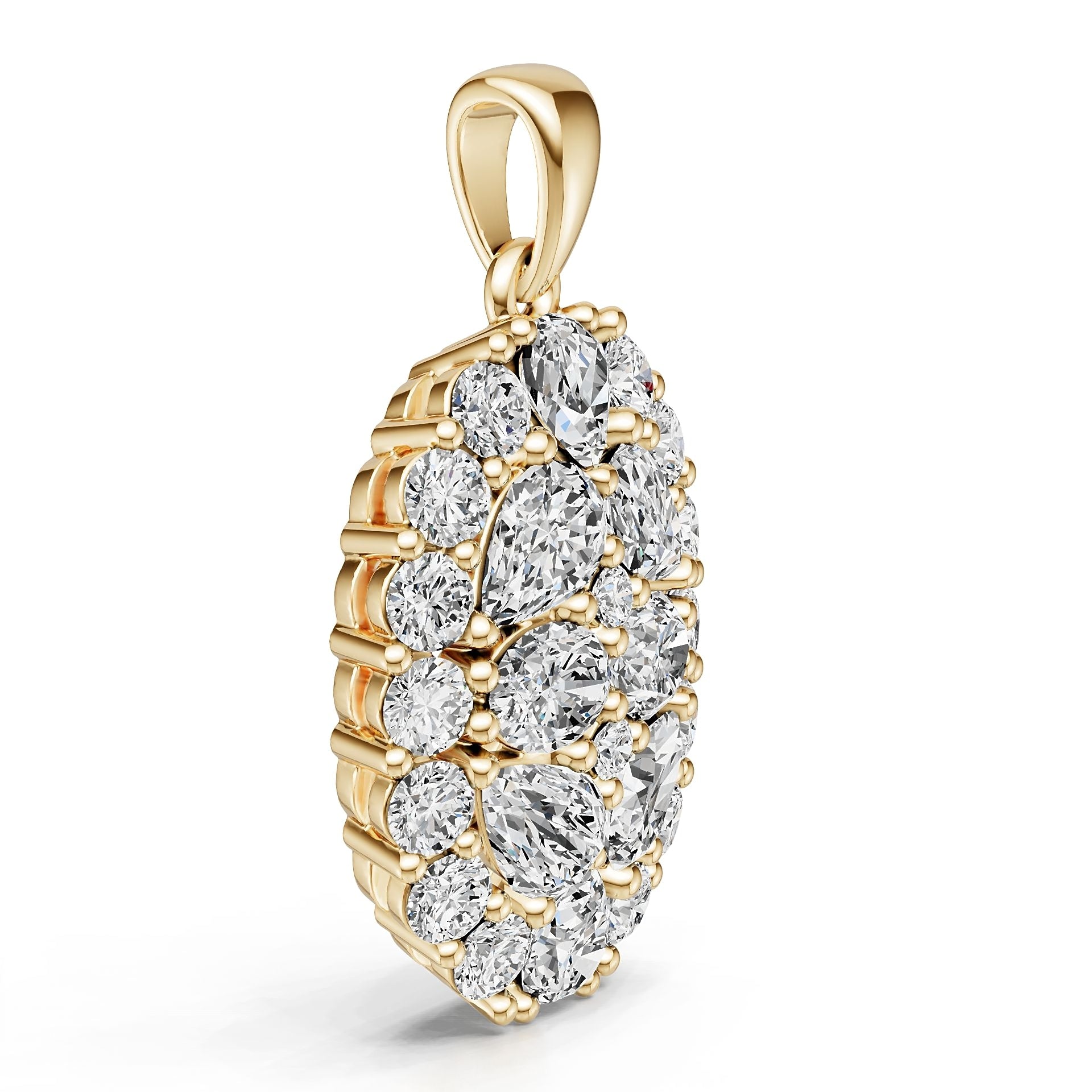 10K Gold Semi Mount Pendant Setting Round Ro 5x4mm Moissanite Accent Syz Jewelry