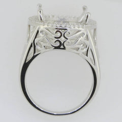10K Gold Semi Mount Ring Setting Oval OV 21x16mm Moissanite Accent Syzjewelry