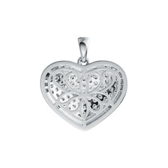 18K Gold Pendant Heart Theme with White Topaz or Moissanite Diamond Accent DHJ