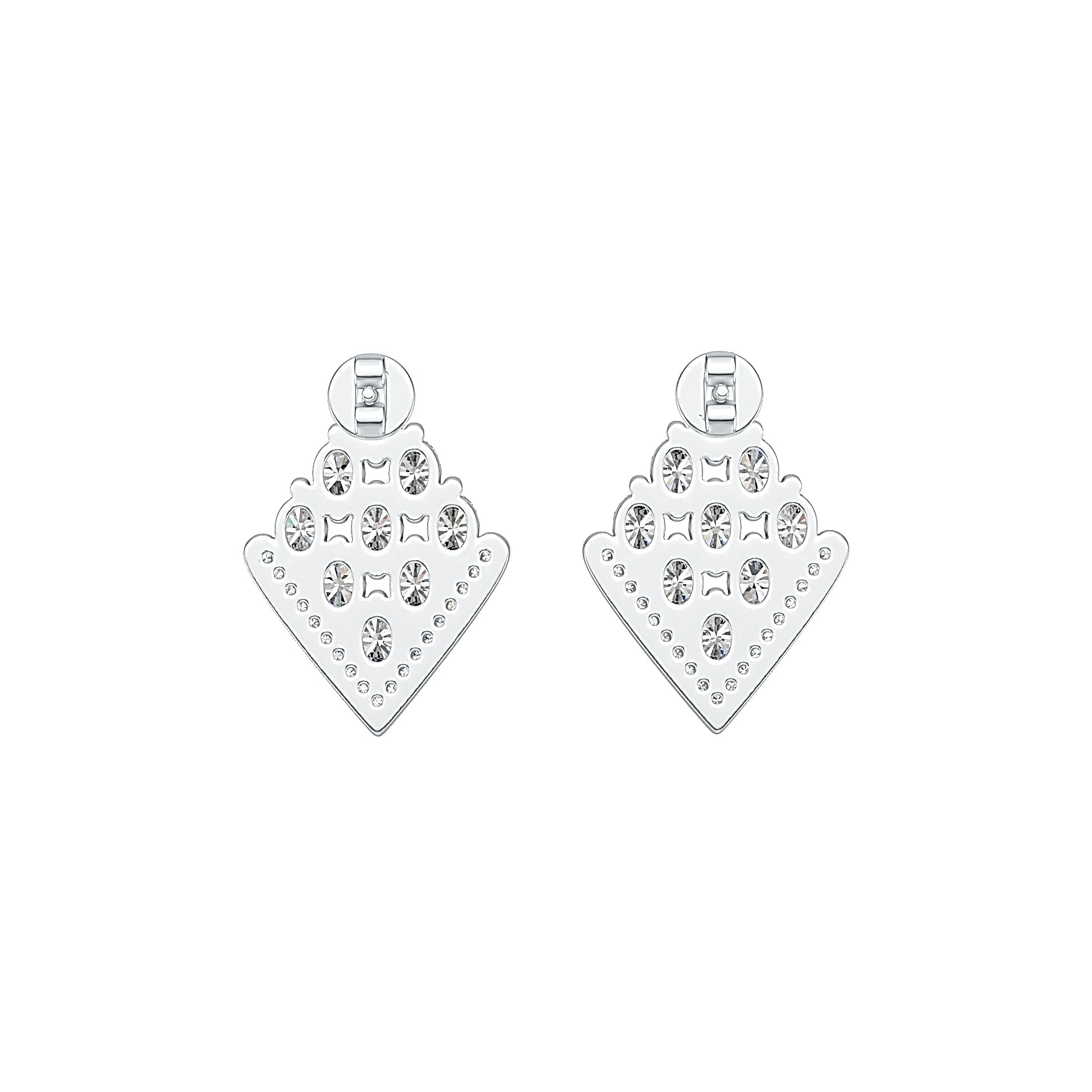 Sterling Silver Earrings Cluster Kite Shape with White Topaz or Moissanite DHJ