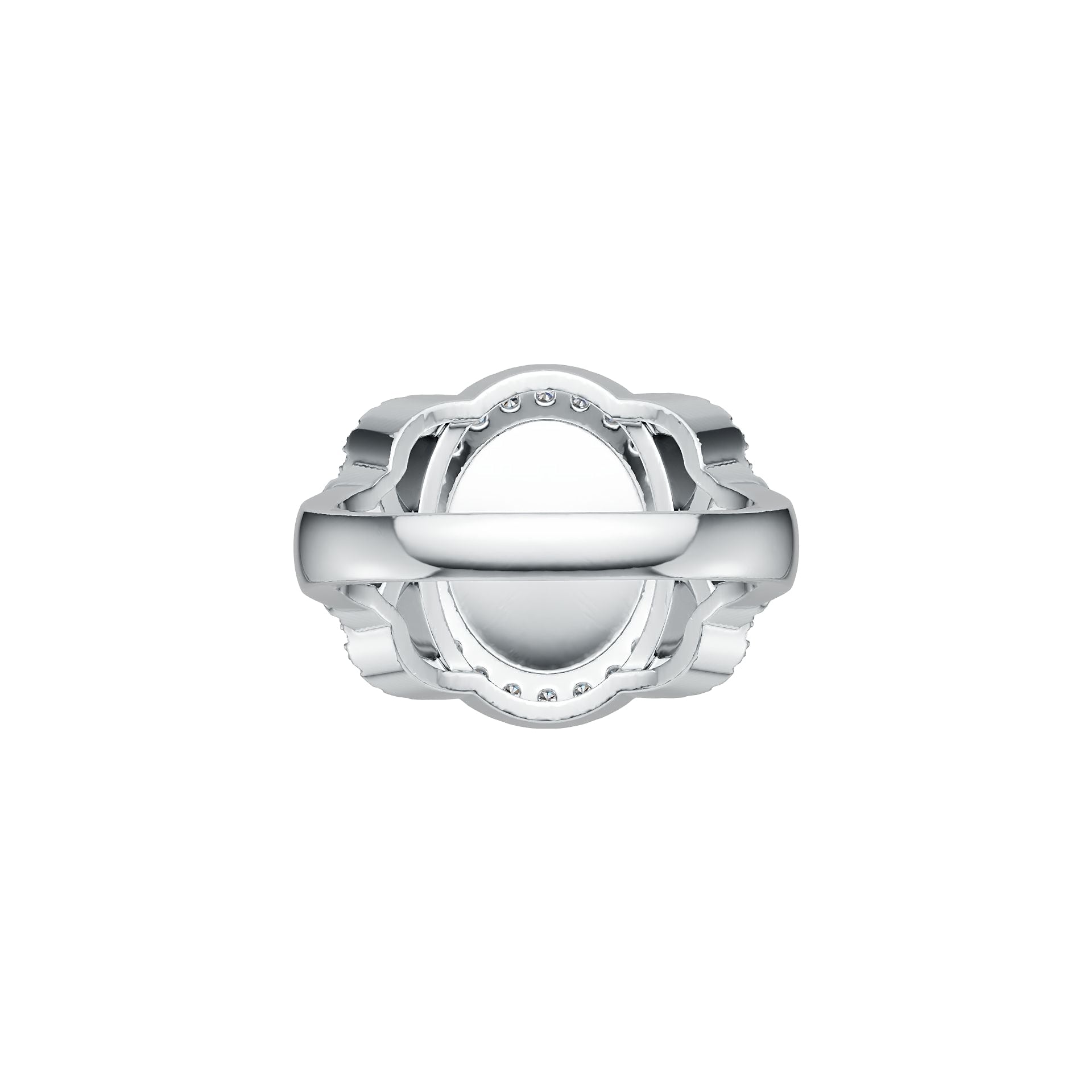 Sterling Silver Semi Mount Ring Setting Oval OV 12X10mm Cabochon DHJ
