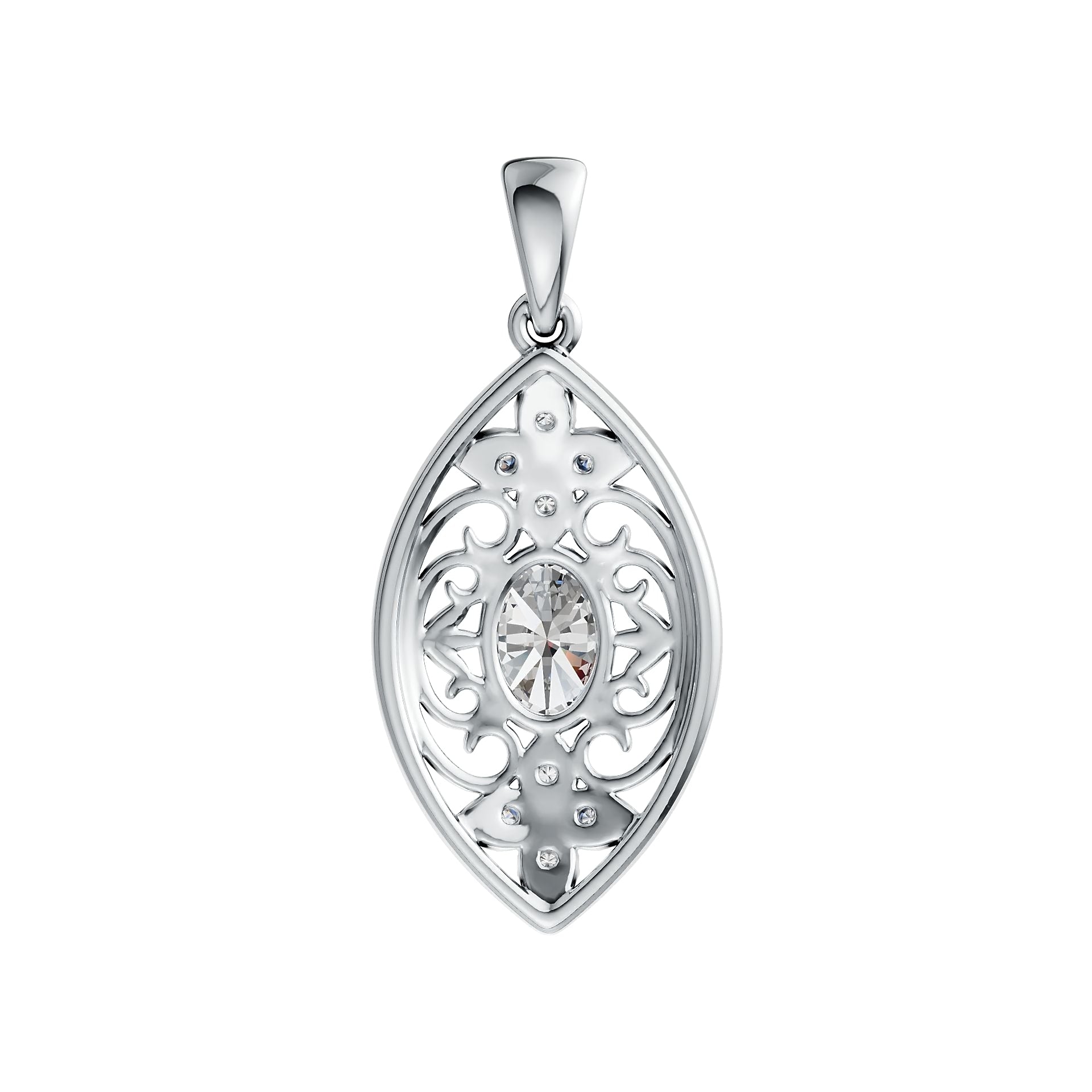 Sterling Silver Semi Mount Pendant Setting Oval OV 7X5mm Filigree Milgrain Syzjewelry