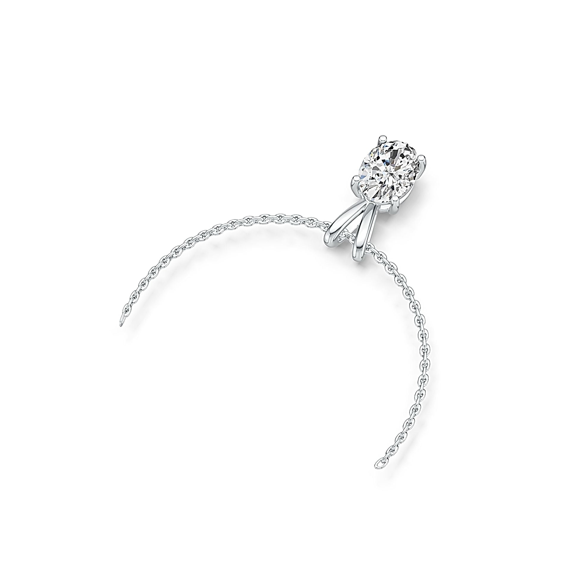 18K Gold Semi Mount Pendant Setting Oval OV 8X6mm DHJ