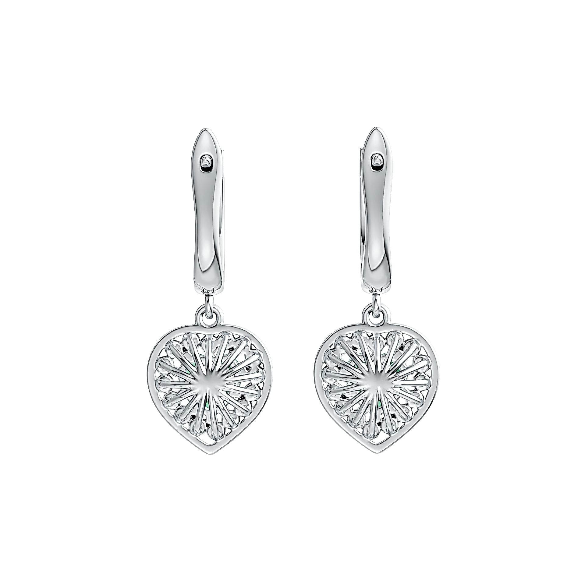 Sterling Silver Semi Mount Earrings Setting Heart HT 6X6mm - Syzjewelry