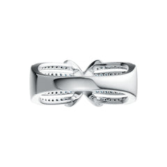 Sterling Silver Ring Crossover Multi-Row with White Topaz or Moissanite Syzjewelry