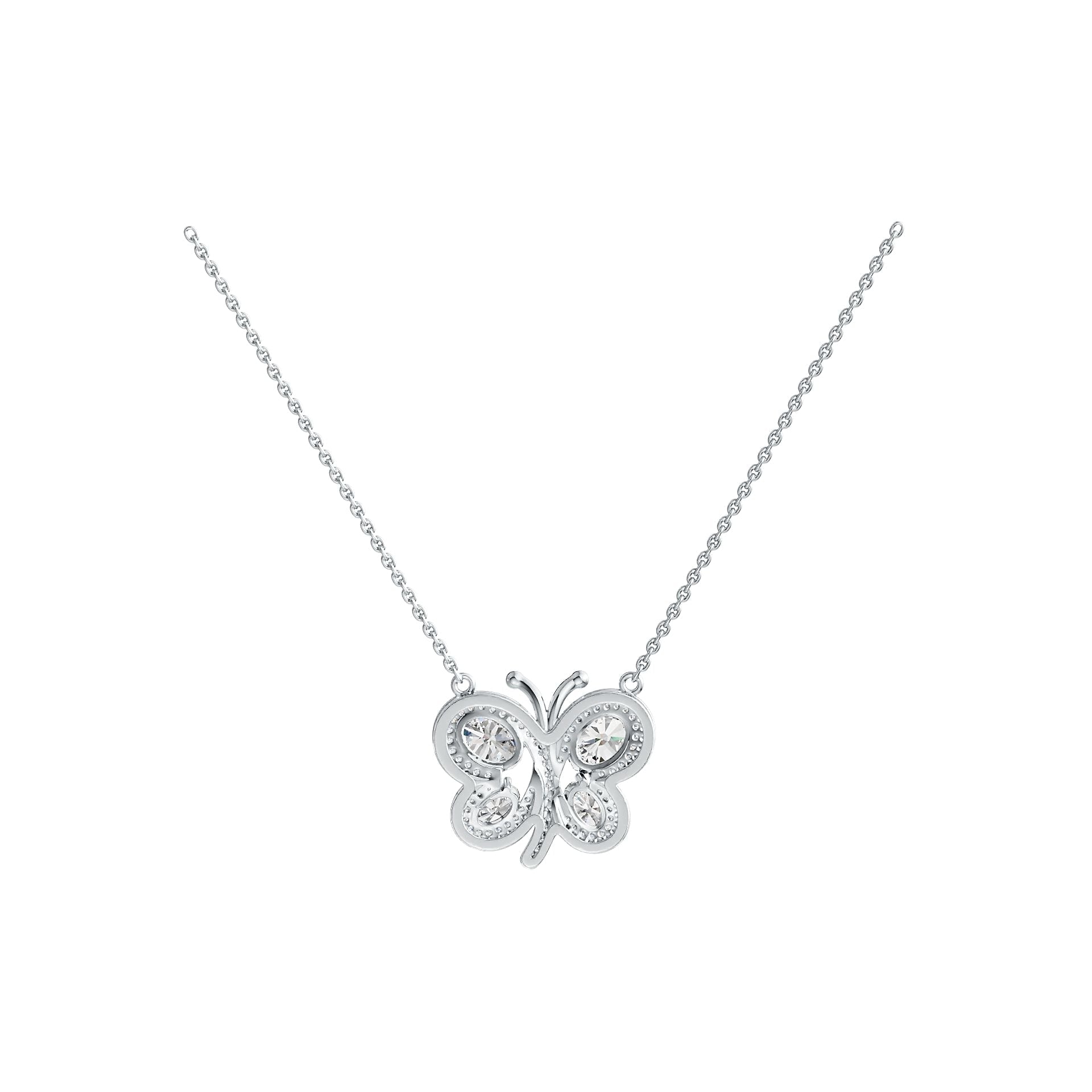 14K Gold Semi Mount Pendant Setting Oval OV 8X6mm OV 6X4mm Butterfly Theme Diamond Accent DHJ