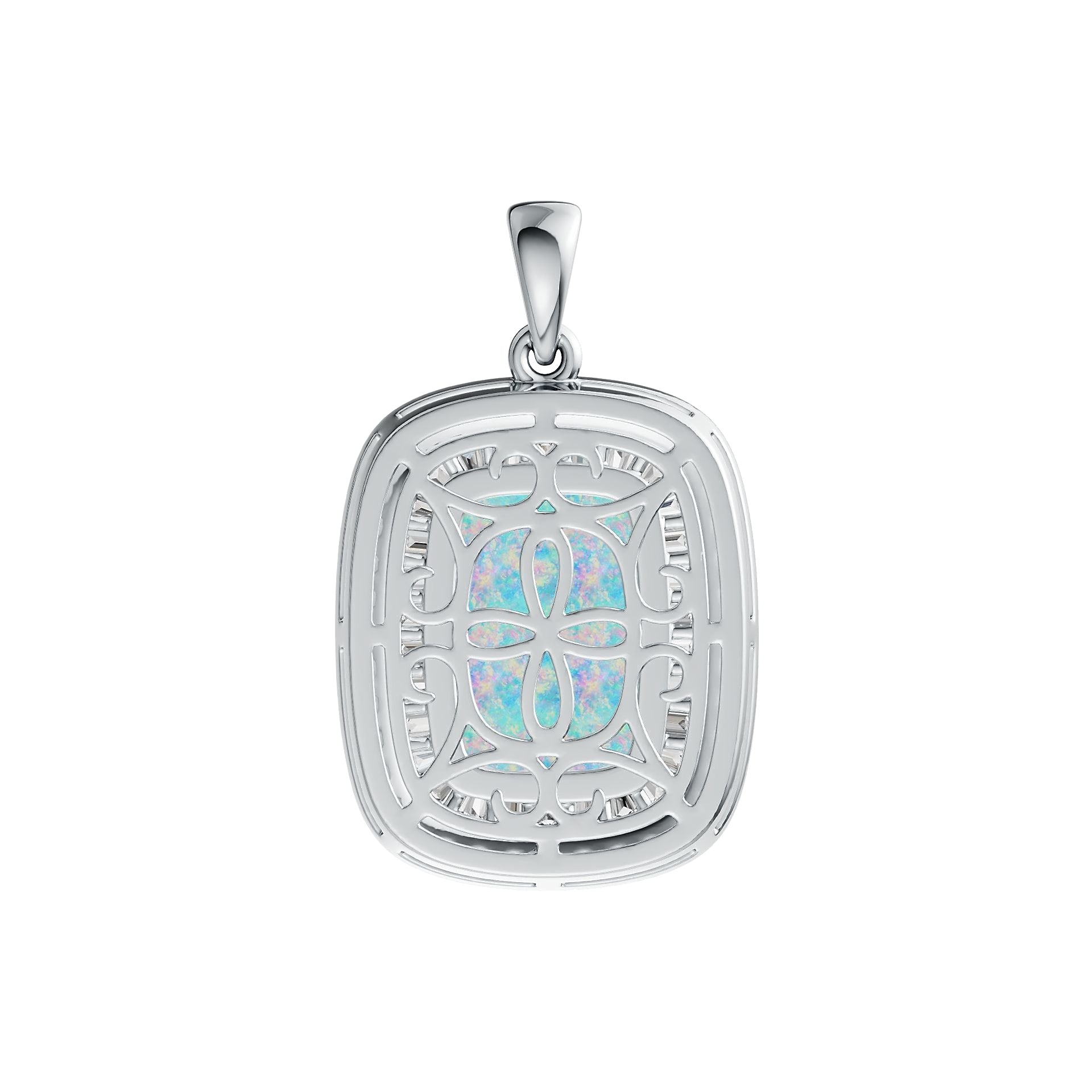 Sterling Silver Semi Mount Pendant Setting Cushion CU 14X10mm Cabochon DHJ