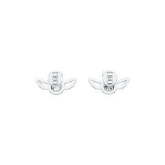 Sterling Silver Semi Mount Earrings Setting Round RD 4x4mm Angel Theme DHJ