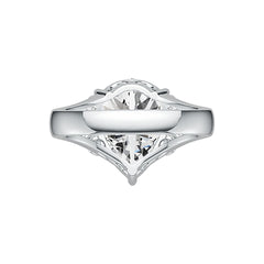 Sterling Silver Semi Mount Ring Setting Pear PE 16X12mm Filigree Band