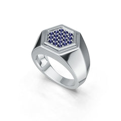 Men's Sterling Silver Semi Mount Ring Setting Round RD Cluster 2x2mm DHJ