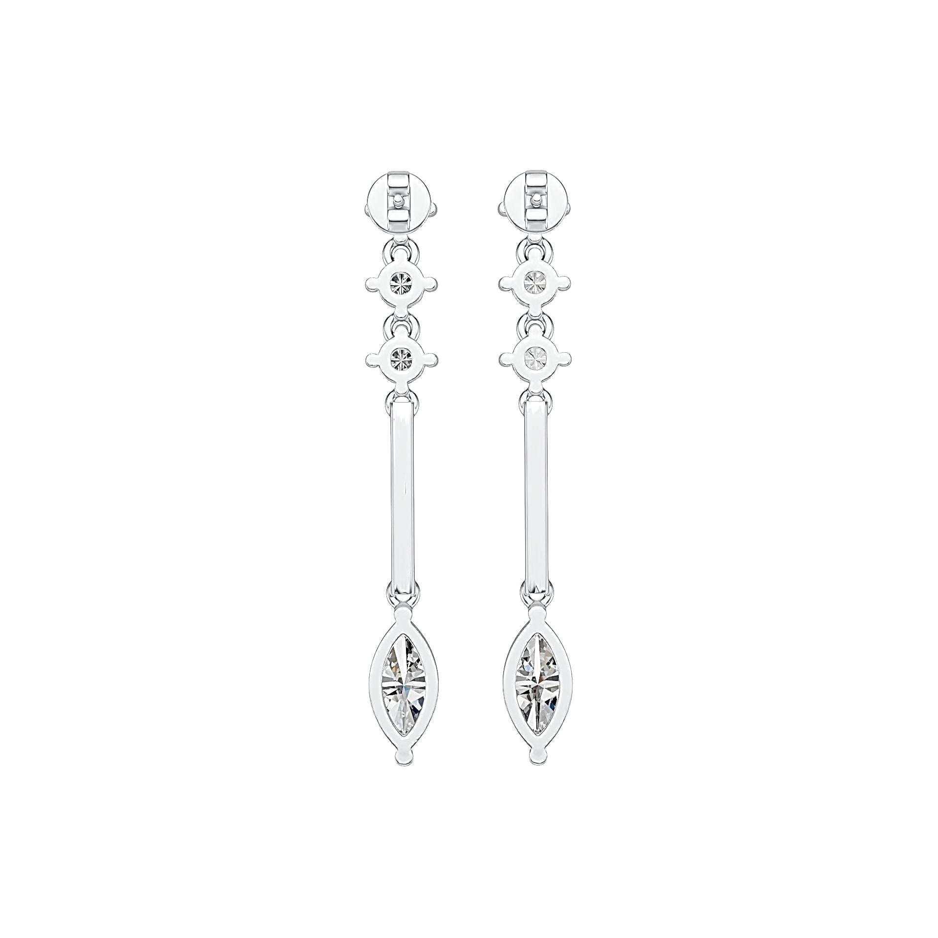 10K Gold Semi Mount Earrings Setting Marquise MQ 10X5mm DHJ