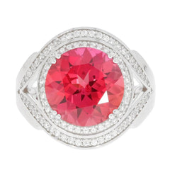 Platinum Semi Mount Ring Setting Round RD 12x12mm Halo Split Shank Diamond Accent DHJ