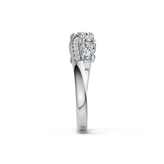 Platinum Semi Mount Ring Setting Oval OV 5X3mm with White Topaz Diamond Accent DHJ