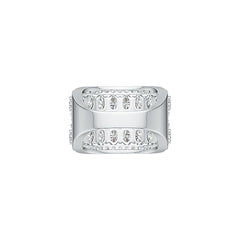 Platinum Semi Mount Ring Setting Oval OV 4X3mm with White Topaz Diamond Accent DHJ