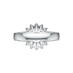 Platinum Semi Mount Ring Setting Round RD 8x8mm Halo Diamond Accent DHJ