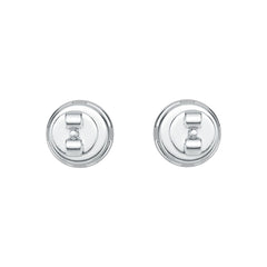 10K Gold Semi Mount Earrings Setting Round RD 4x4mm Halo Moissanite Accent DHJ