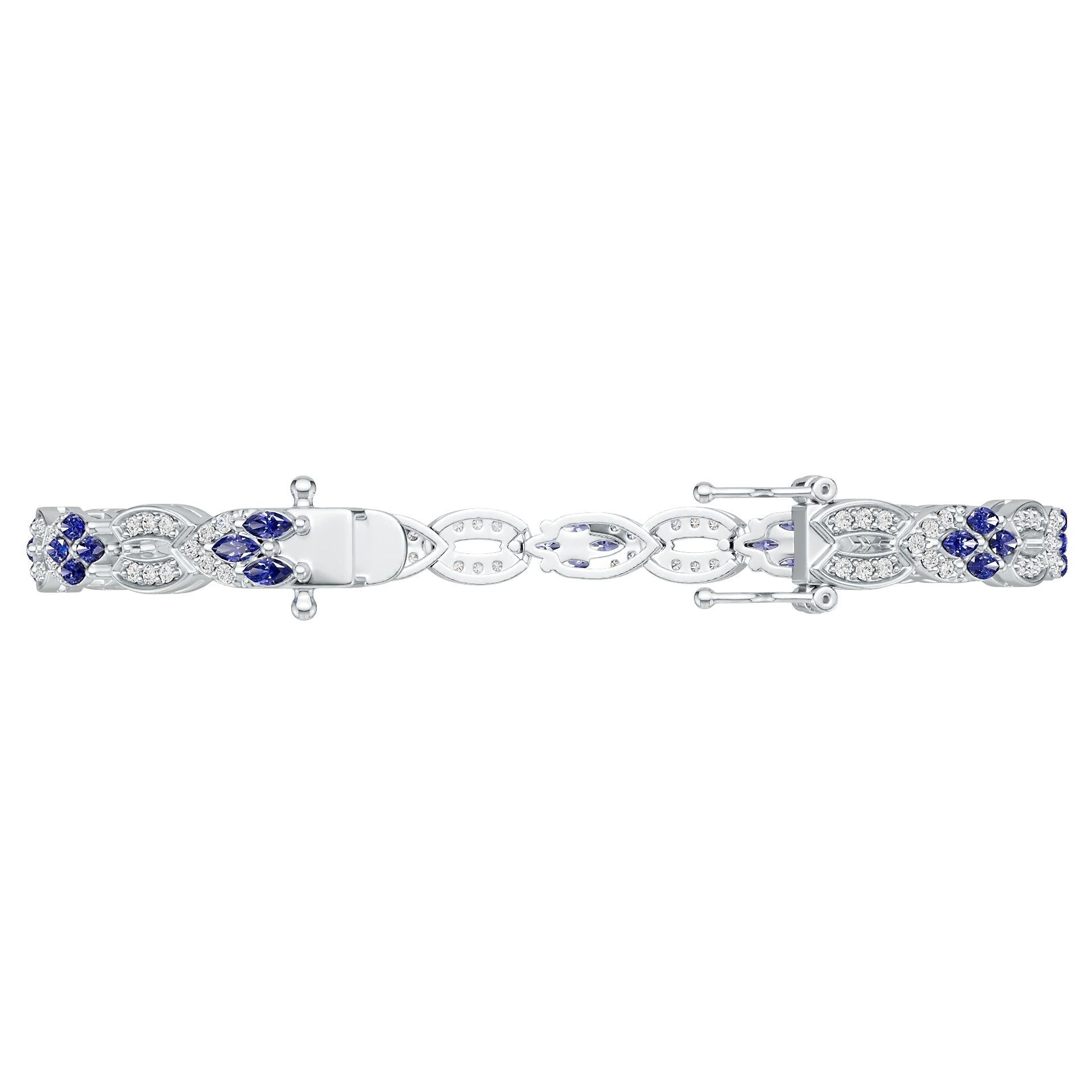 Platinum Semi Mount Bracelet Setting Round Ro 4x2mm Syz Jewelry