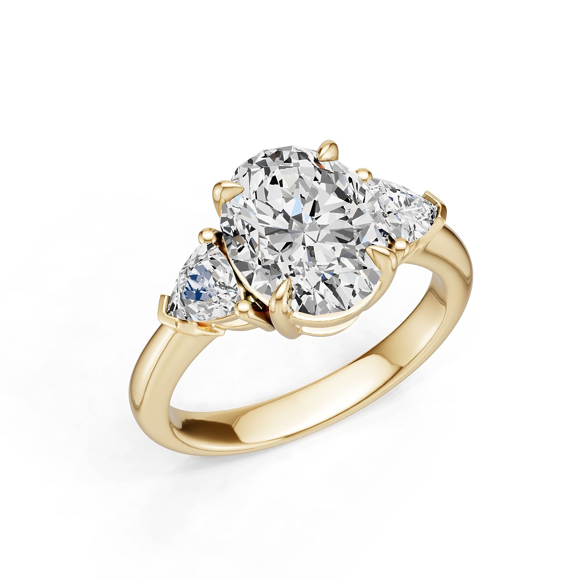 14K Gold Semi Mount Ring Setting Oval Ov 10x8mm Diamond Accent Syz Jewelry