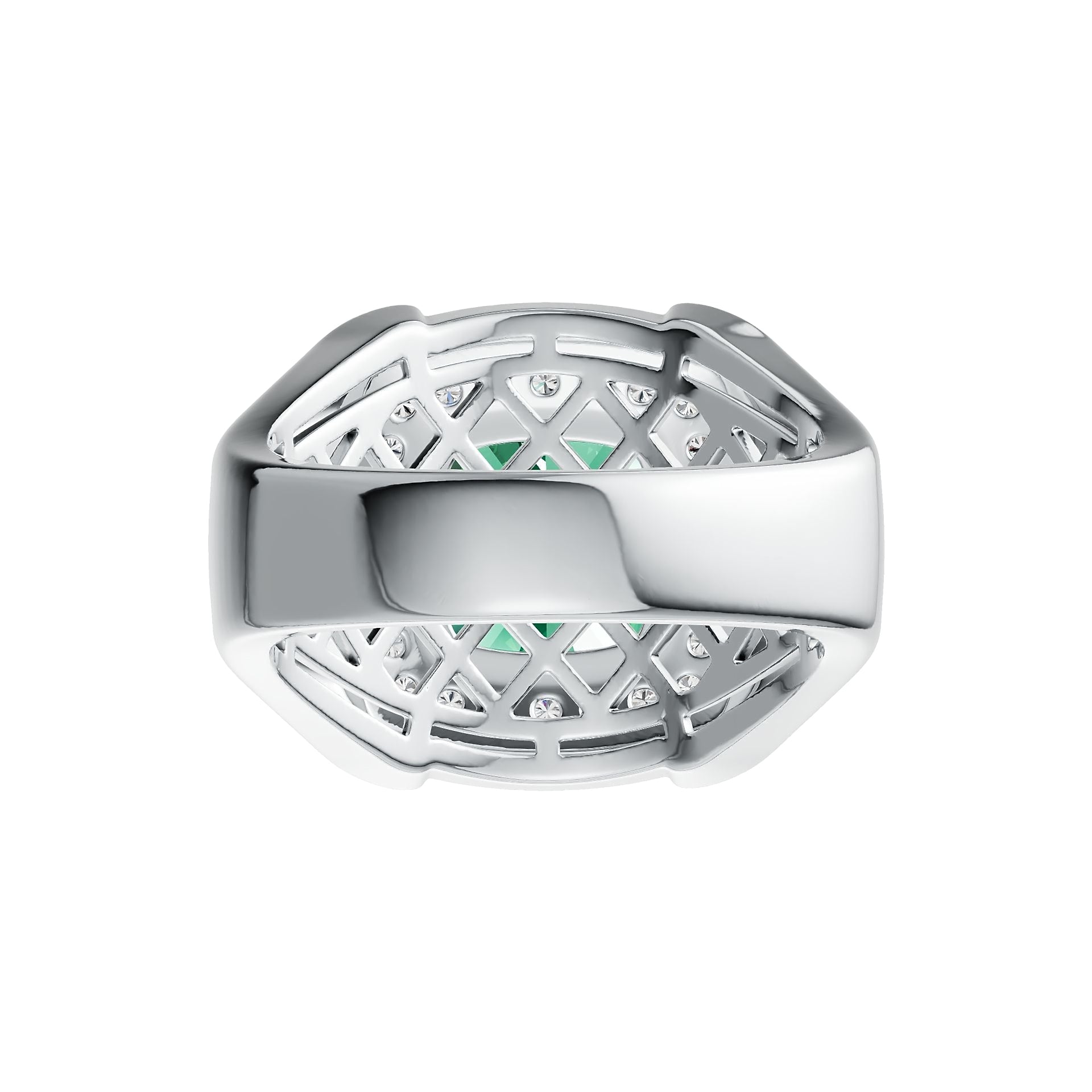 Sterling Silver Semi Mount Ring Setting Cushion CU 10X10mm with White Topaz DHJ