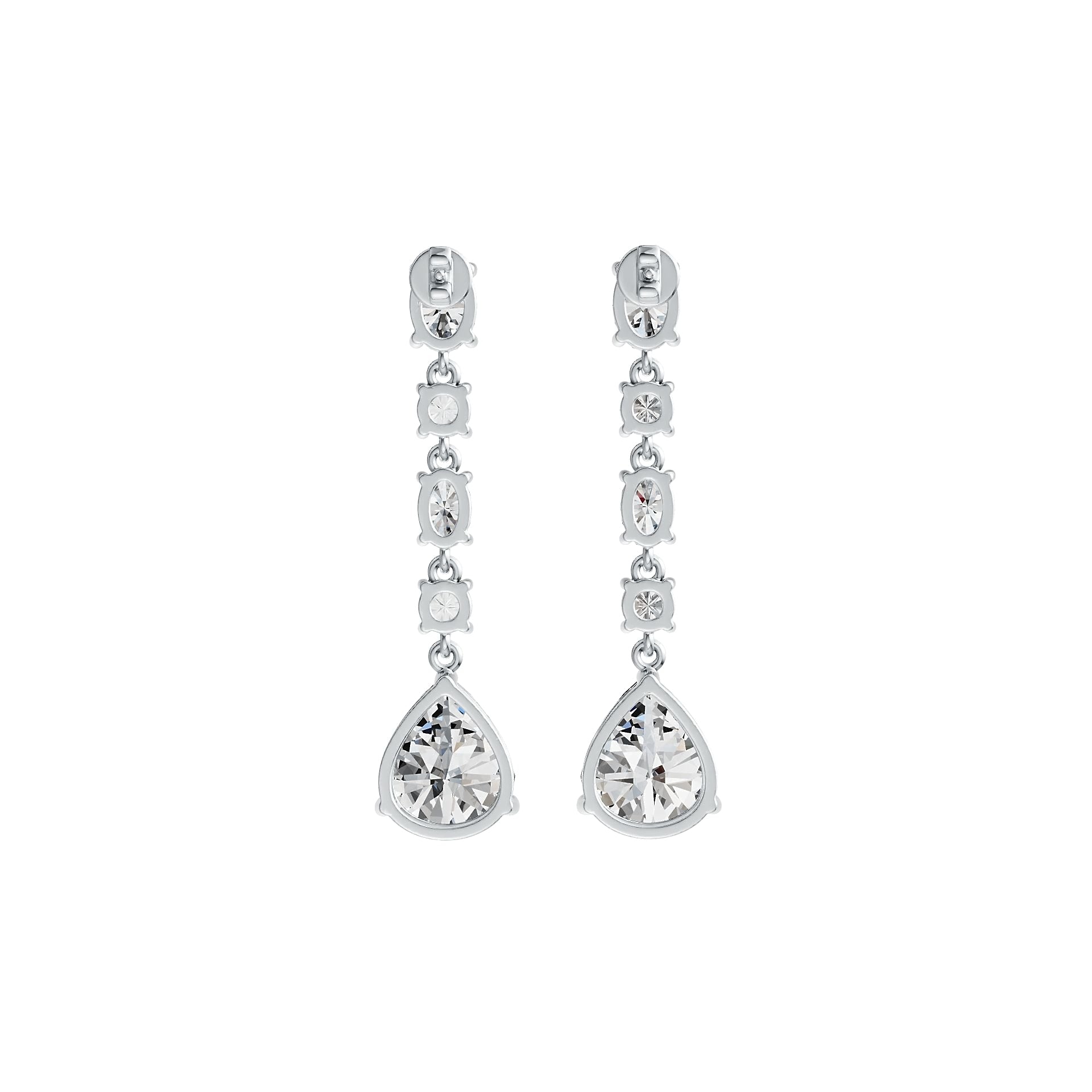 Sterling Silver Semi Mount Earrings Setting Pear PE 12X10mm OV 7X5mm OV 6X4mm RD 4mm DHJ