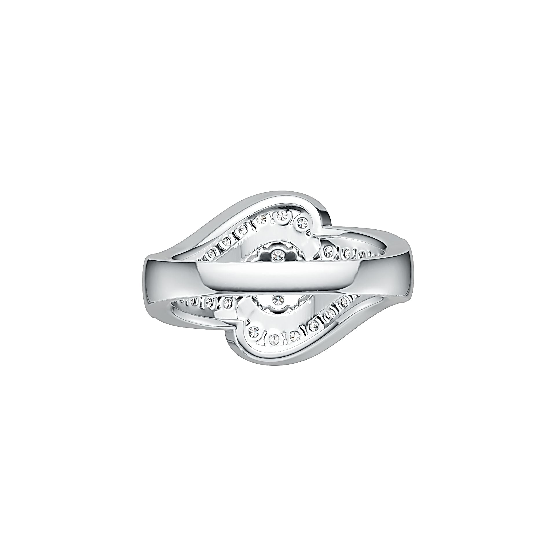 Platinum Ring Multi-Row with or Moissanite Diamond Accent DHJ