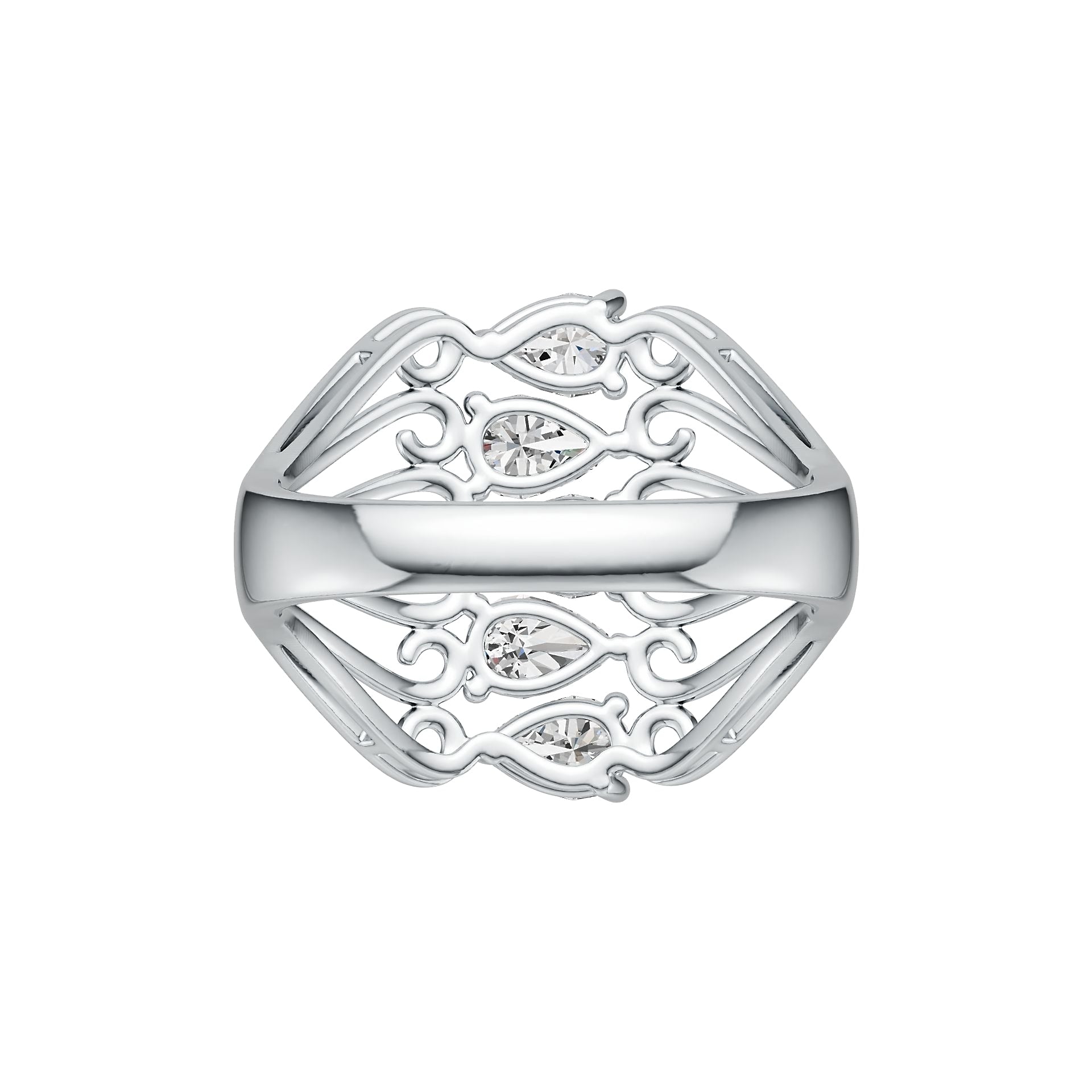 Sterling Silver Semi Mount Ring Setting Pear PE 6x4mm DHJ