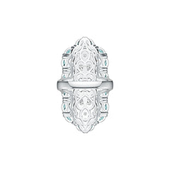 Platinum Semi Mount Ring Setting Round RD 5x5mm PE 4x2mm Diamond Accent DHJ