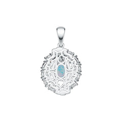 14K Gold Semi Mount Pendant Setting Oval OV 7X5mm Diamond Accent DHJ