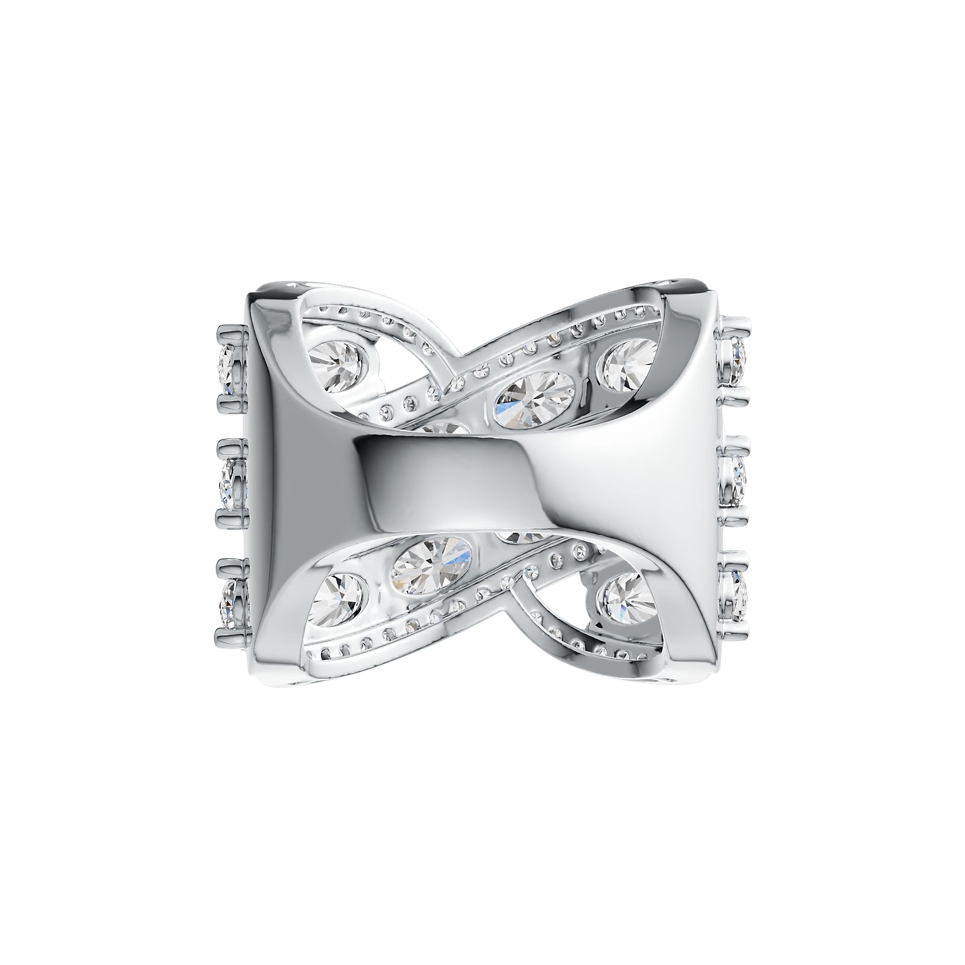 Sterling Silver Semi Mount Ring Setting Oval OV 6X4mm with White Topaz DHJ