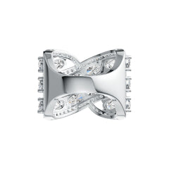 Sterling Silver Semi Mount Ring Setting Oval OV 6X4mm with White Topaz DHJ