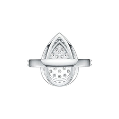 10K Gold Pear-Shaped Ring with White Topaz or Moissanite Moissanite Accent DHJ