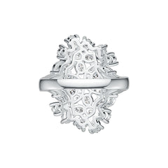 10K Gold Cluster Cocktail Ring with White Topaz or Moissanite Moissanite Accent DHJ
