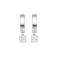 Sterling Silver Semi Mount Earrings Setting Round RD 6x6mm DHJ