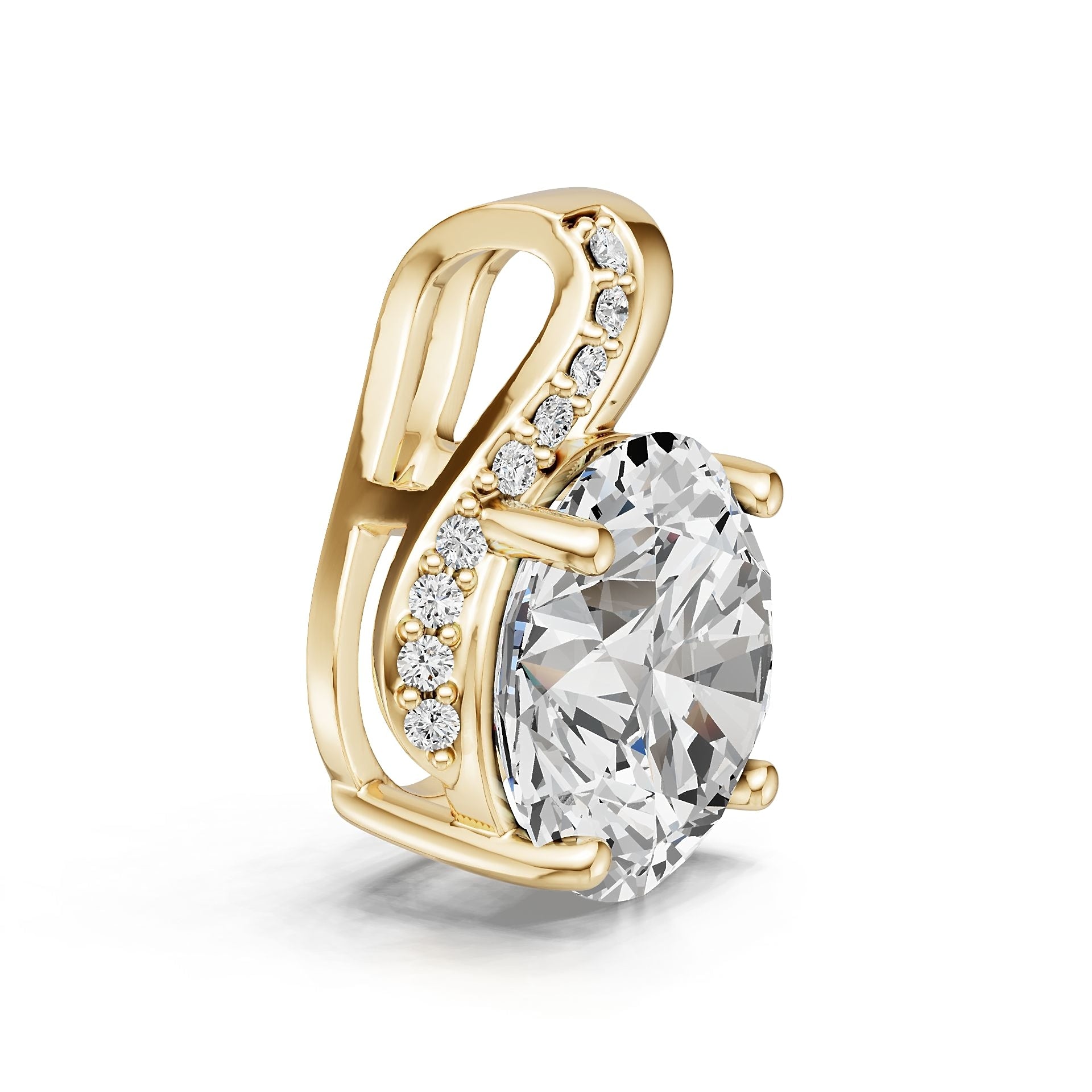 Platinum Semi Mount Pendant Setting Round Ro 11x11mm Diamond Accent Syz Jewelry