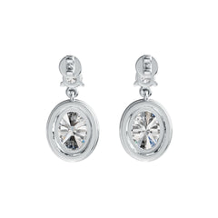 Platinum Semi Mount Earrings Setting Oval OV 10X8mm PE 6X4mm Diamond Accent DHJ