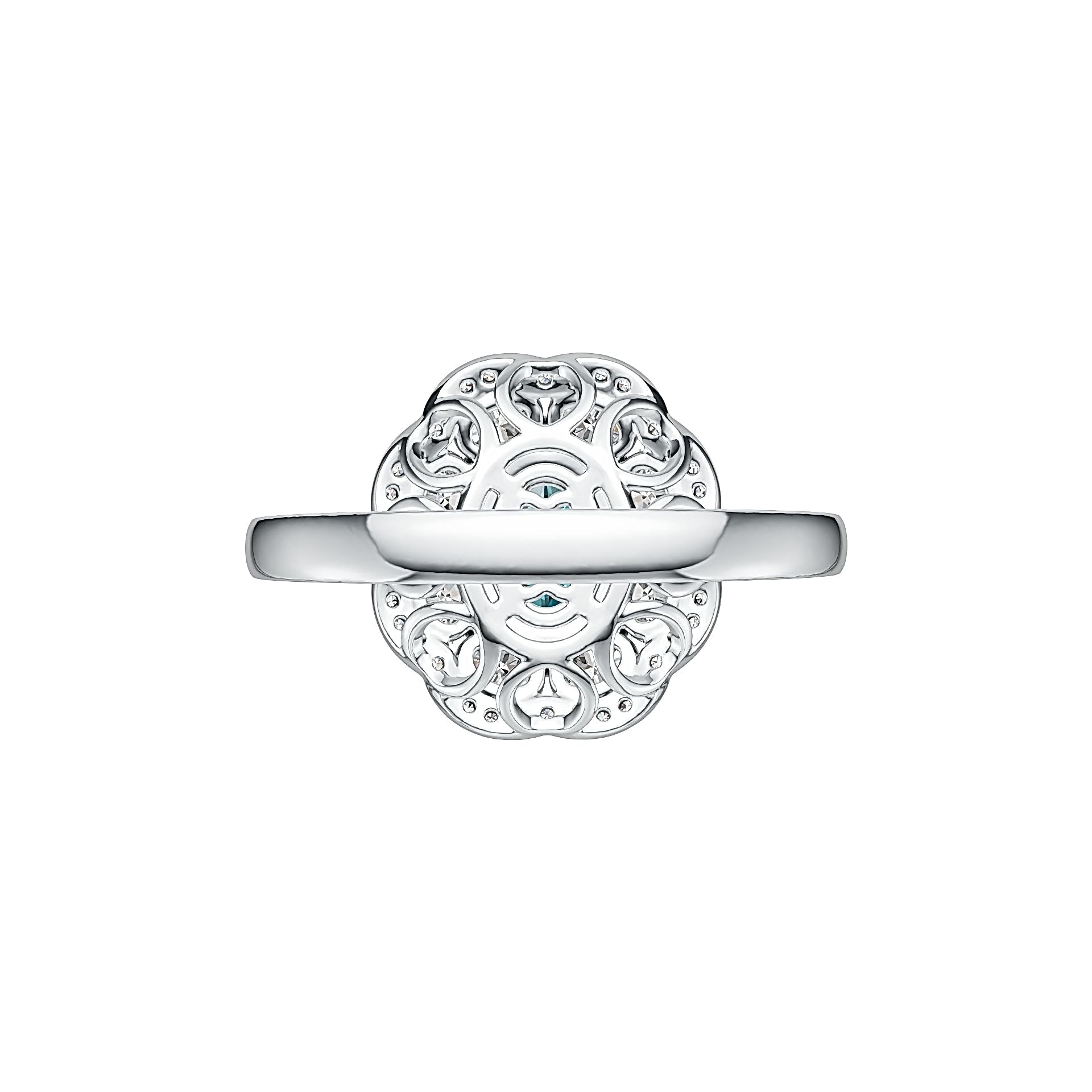 18K Gold Semi Mount Ring Setting Oval OV 7X5mm Diamond Accent DHJ