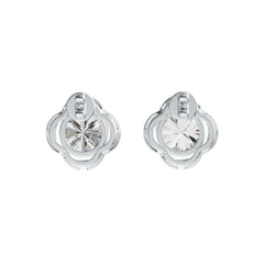 10K Gold Semi Mount Earrings Setting Round RD 8x8mm Moissanite Accent DHJ