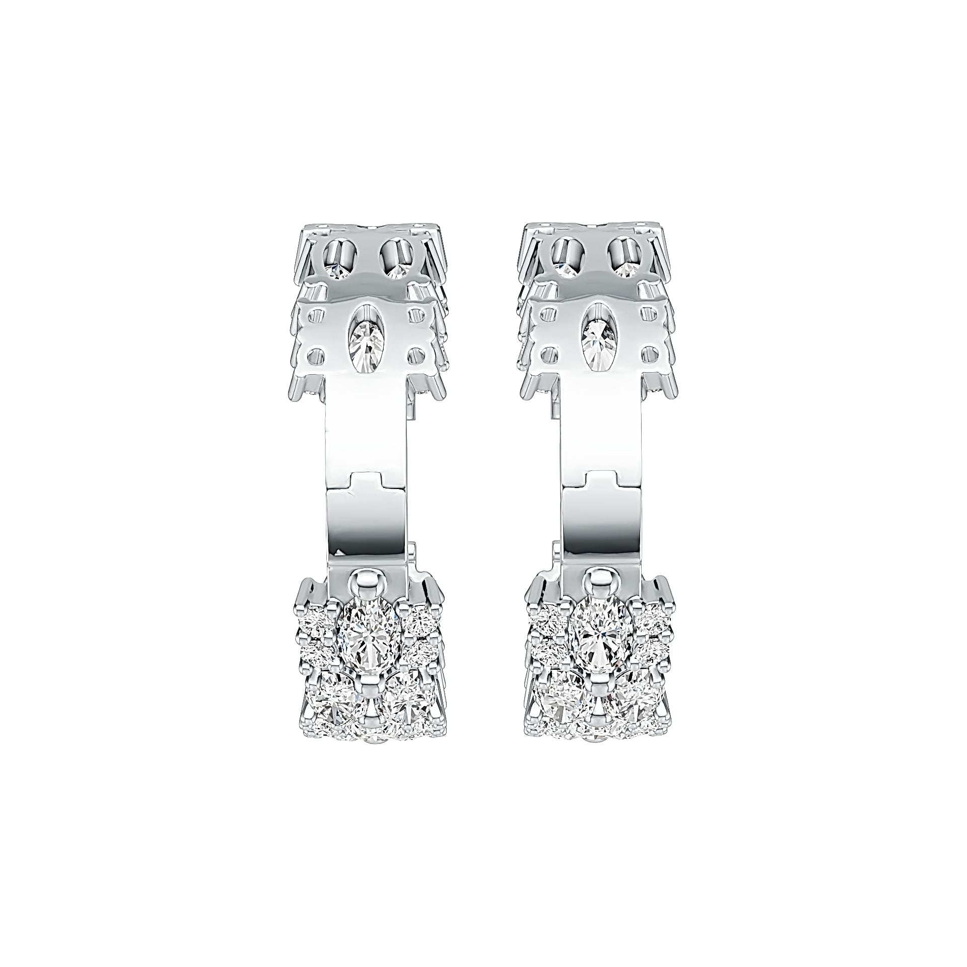 14K Gold Semi Mount Earrings Setting Oval OV 5X3mm Diamond Accent DHJ