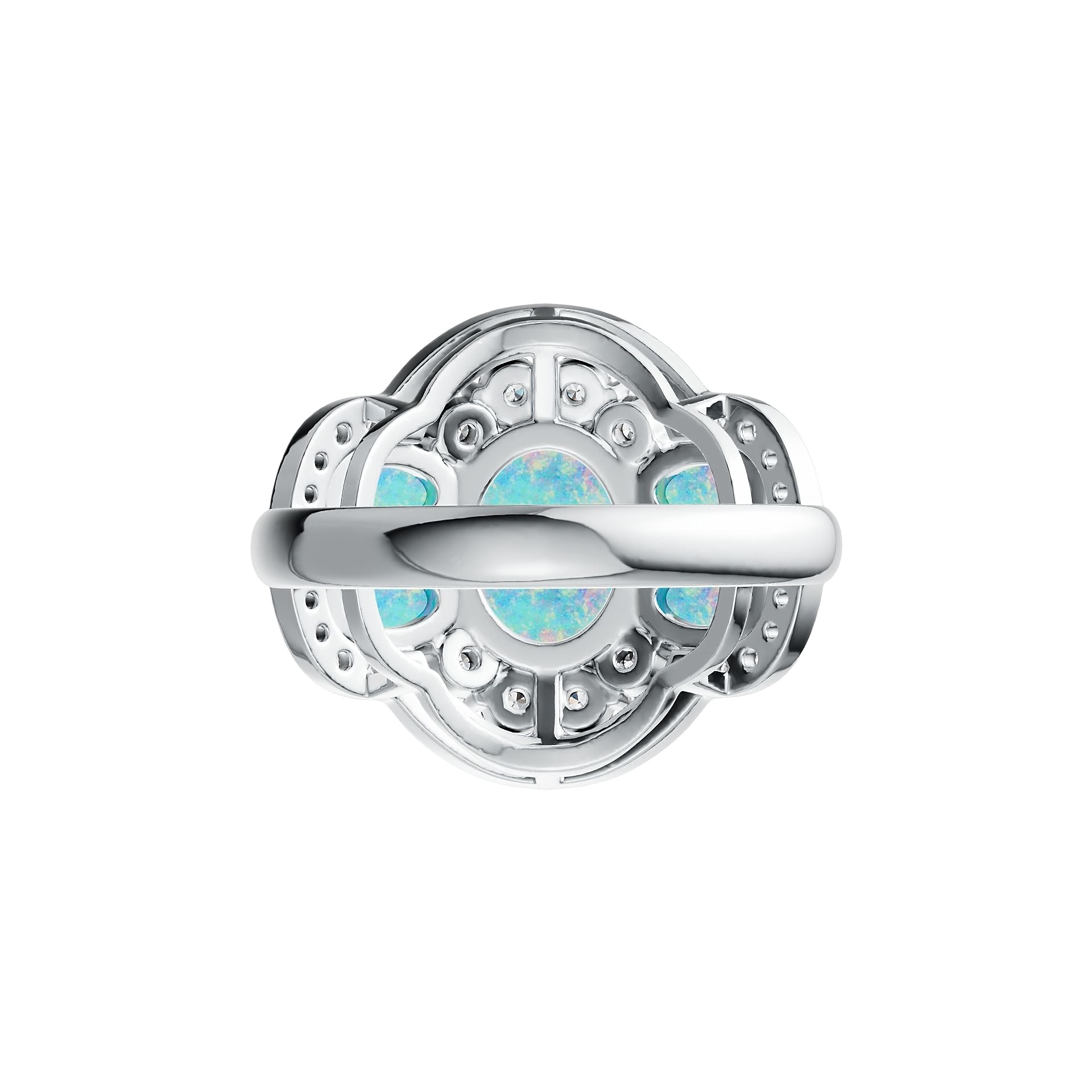 Platinum Semi Mount Ring Setting Oval OV 10X8mm OV 6X4mm Cabochon Diamond Accent DHJ