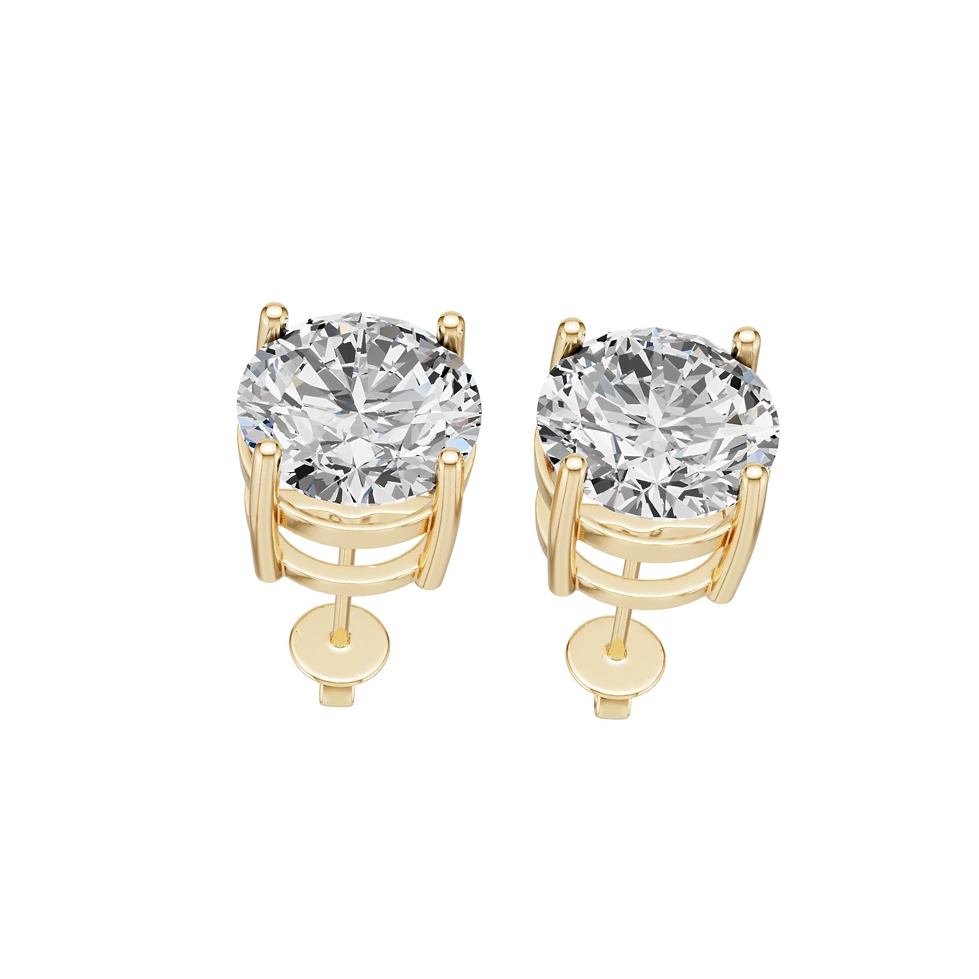14K Gold Semi Mount Earrings Setting Round Ro 5x5mm Syz Jewelry
