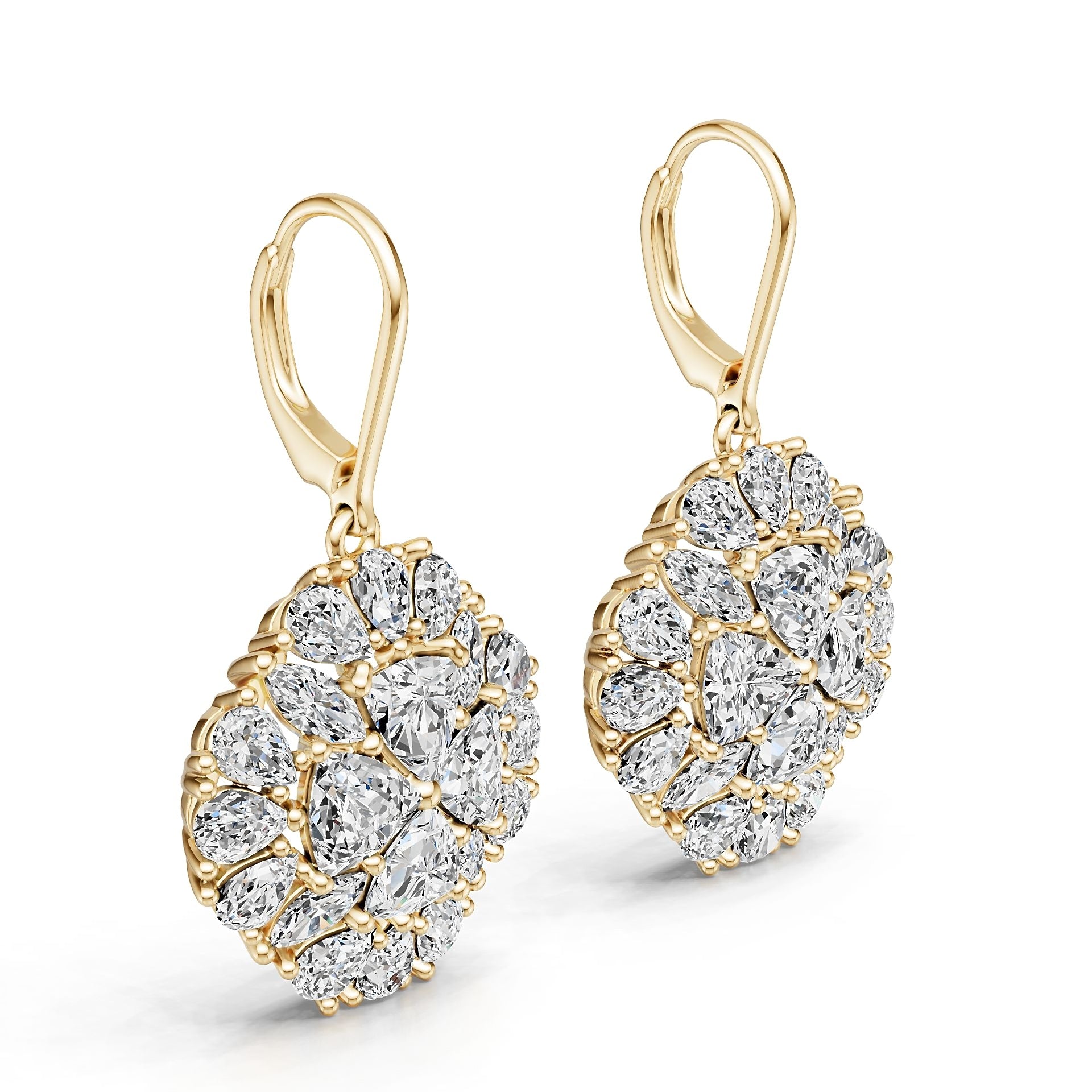 18K Gold Semi Mount Earrings Setting Trillion Tr 5x5mm Diamond Accent Syz Jewelry