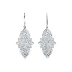 Sterling Silver Dangling Earrings with White Topaz or Moissanite DHJ