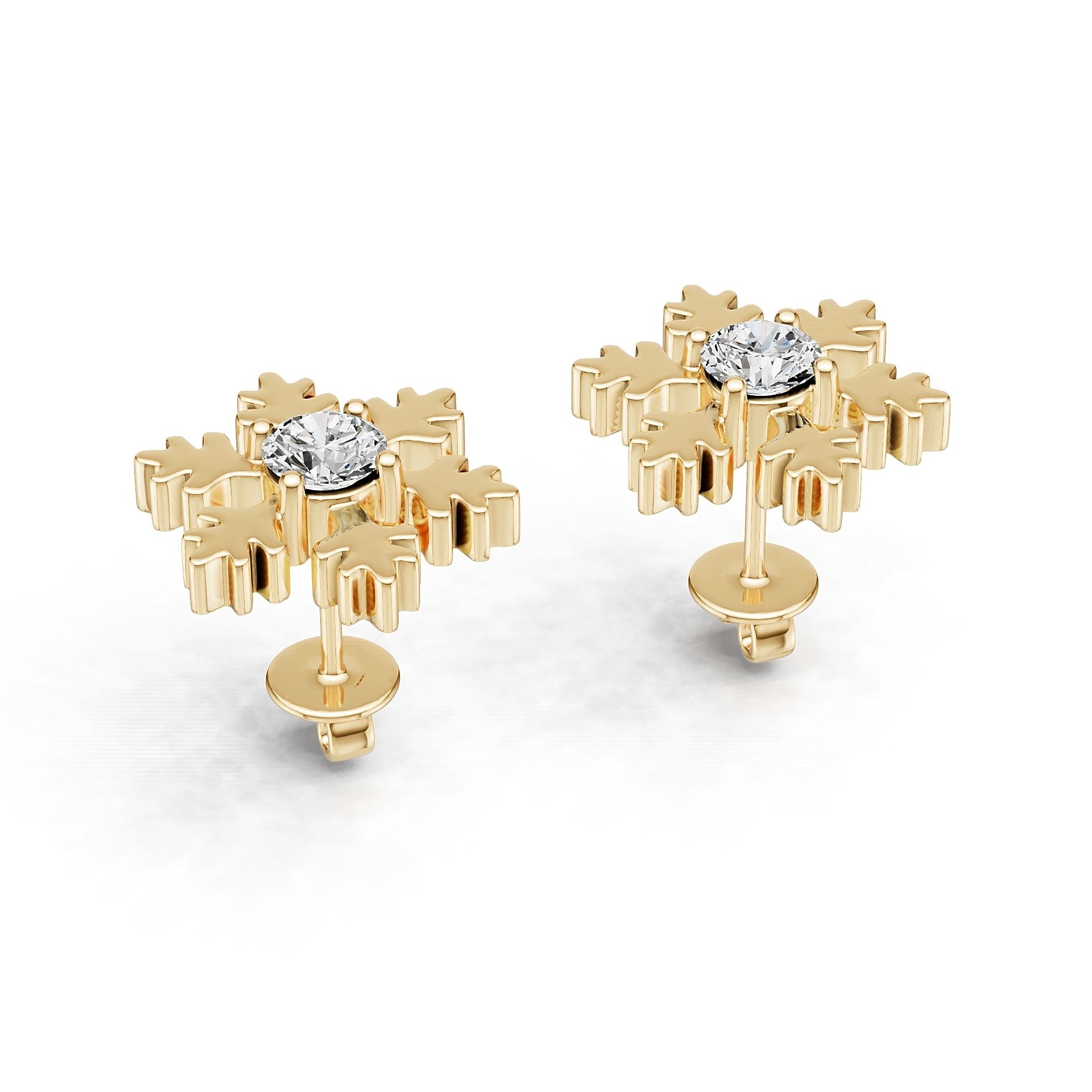 Sterling Silver Semi Mount Earrings Setting Round RD 3.5mm DHJ
