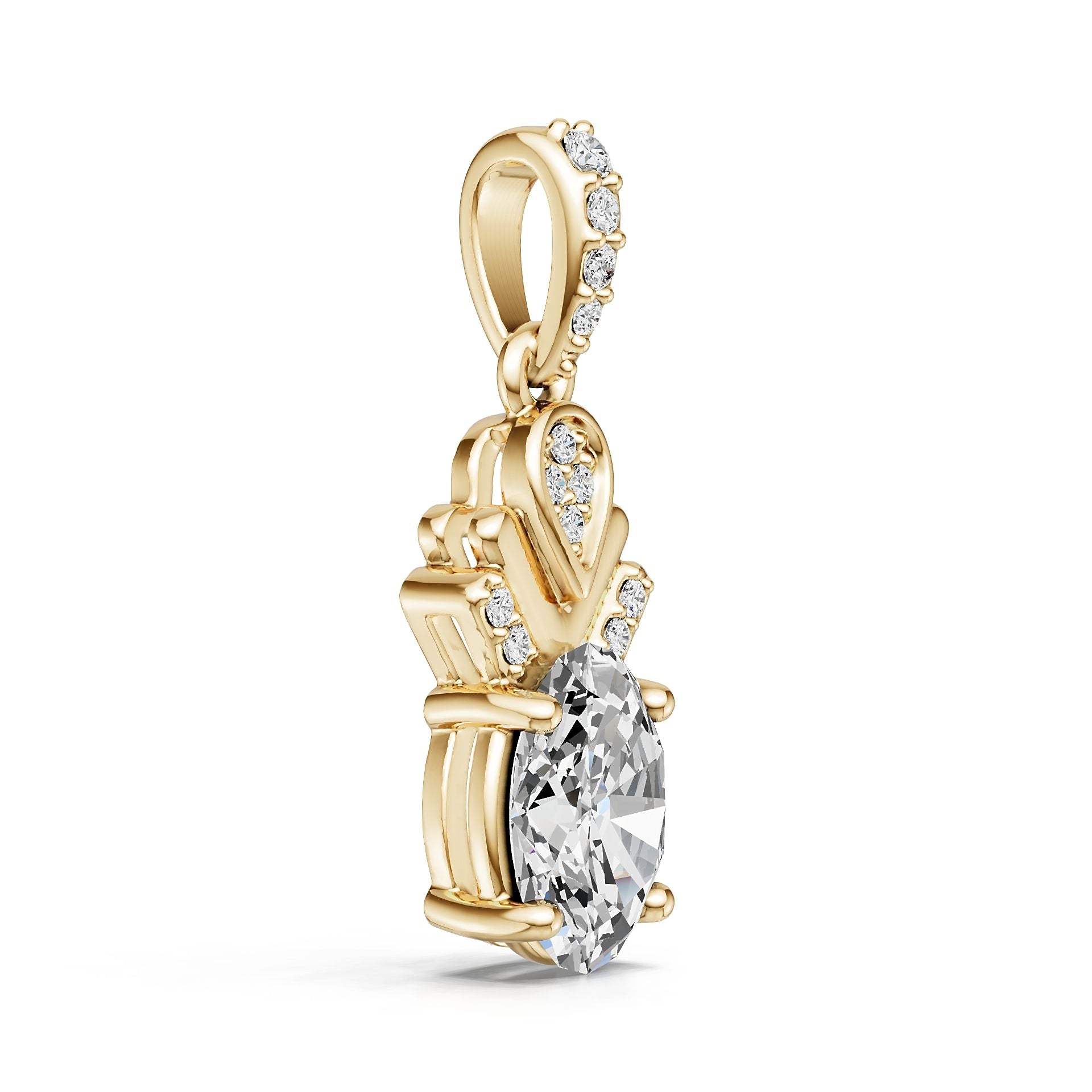 Platinum Semi Mount Pendant Setting Oval Ov 8x6mm Diamond Accent Syz Jewelry